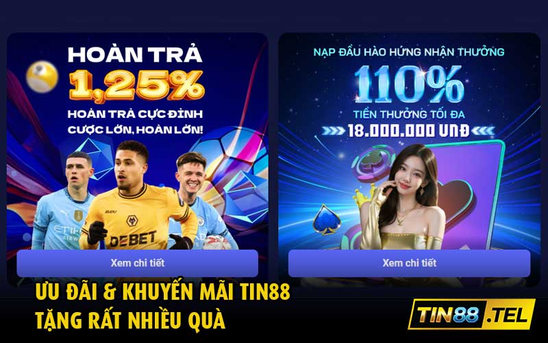 Ưu đãi khuyến mãi Tin88 tặng rất nhiều quà